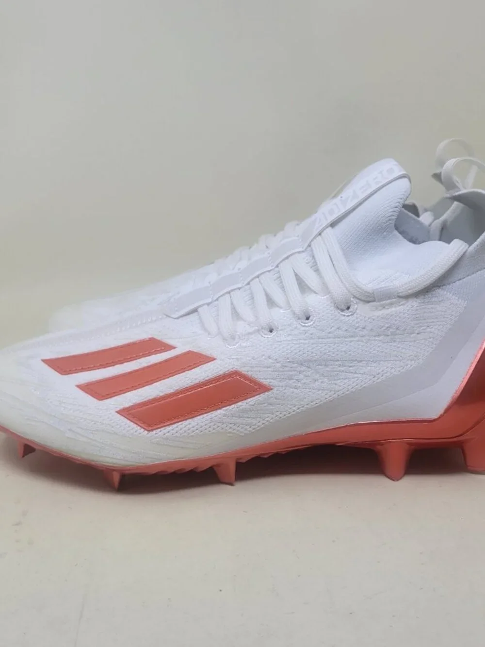 Men's Size 9 Adidas Adizero 2022 Primeknit Football Cleats White/Orange HP8742